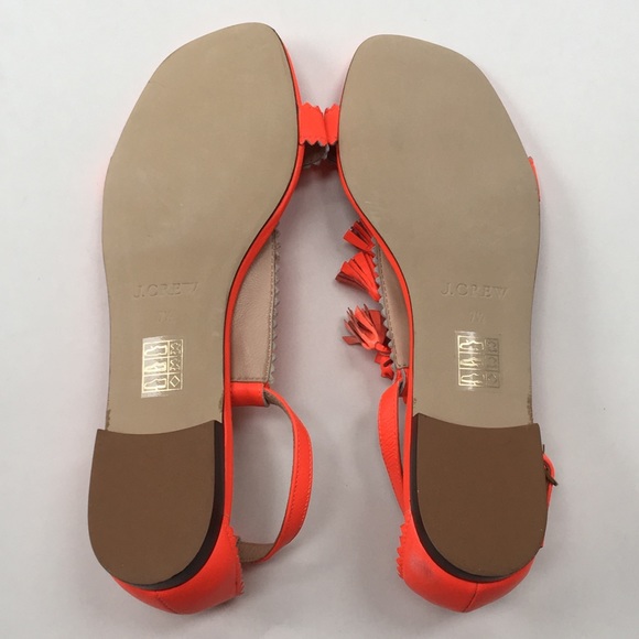 J. Crew Electric Red Tassel Sandals 7.5 - Picture 5 of 8